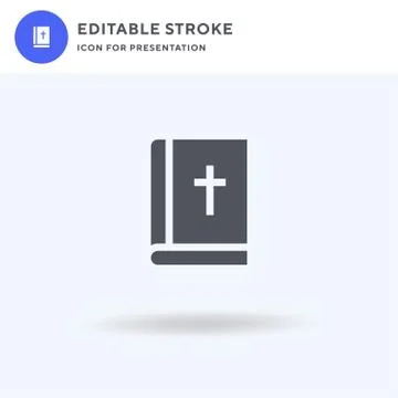 Bible icon vector, filled flat sign, solid pictogram isolated on white, logo  Illustrazione stock