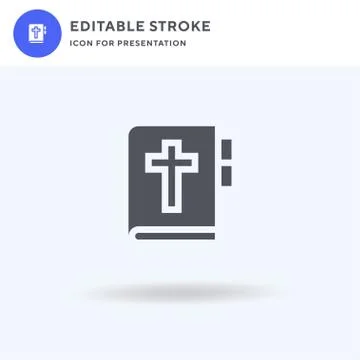 Bible icon vector, filled flat sign, solid pictogram isolated on white, logo Illustrazione stock