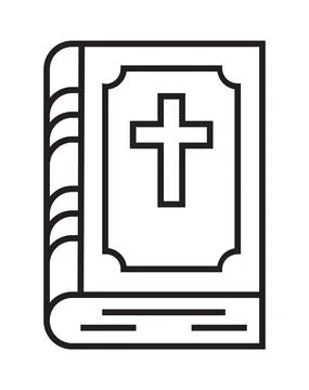 Bible icon vector in a thin line style. Holy book simple illustration. Illustrazione stock