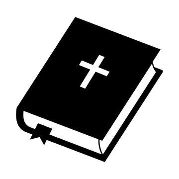 Bible Icon with White Cross Vector Illustration Stock Illustration
