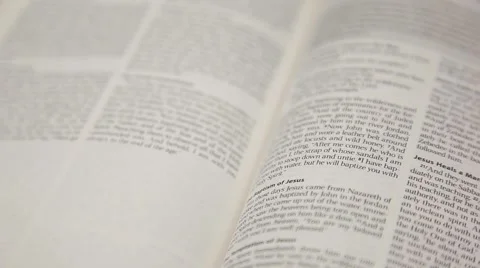 Bible Pages - Roll Focus - Great Commission 스톡 동영상 45361901