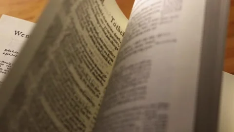 Bible pages turned Stock Footage 196422928