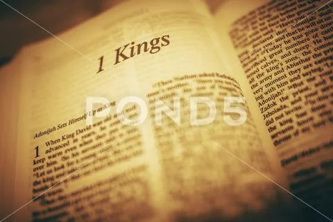 Bible Reading. The Kings. Adonijah Sets Himself Up As a King. Stock Photos