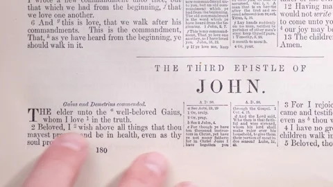 Bible Reading New Testament 3 John Stock-Footage 293607332