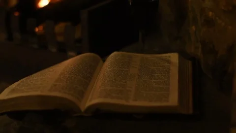 Bible Slider Fire 30FPS Stock Footage 78024466