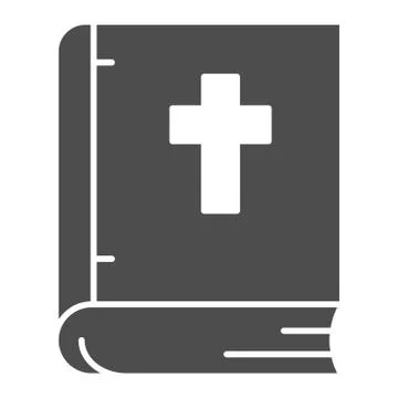 Bible solid icon, Christmas concept, religious book sign on white background Stock Illustration