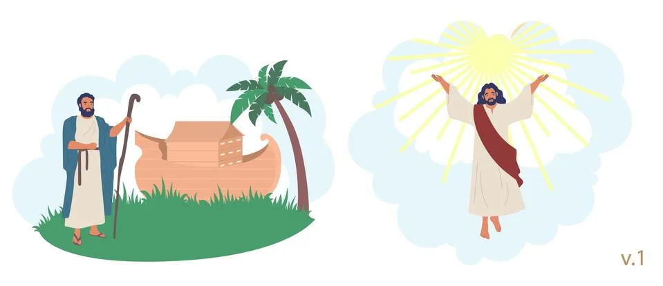 Bible Stories characters, vector flat isolated illustration Illustrazione stock