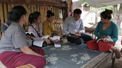 Bible Study in Laos Stock Footage 40071942