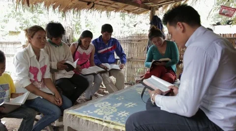 Bible Study in Laos Stock Footage 40072038