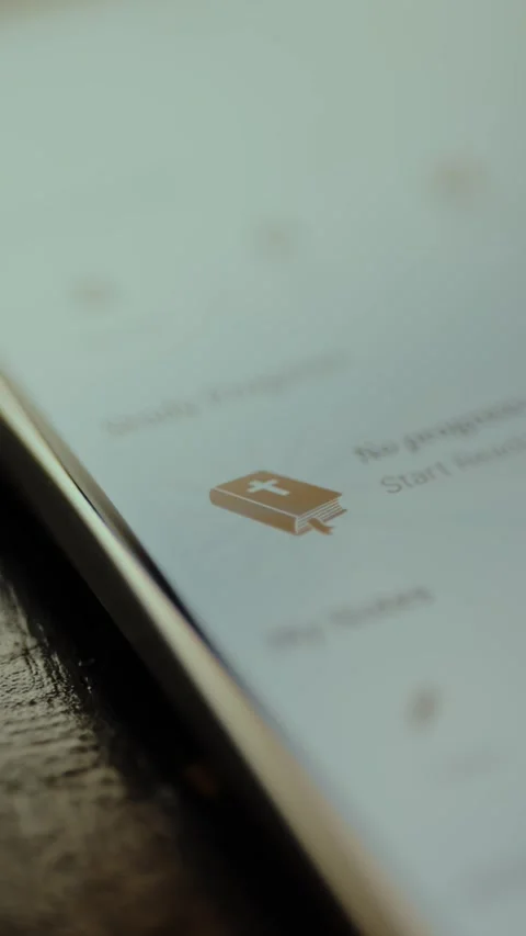 Bible Study Progress for the Bible study course on mobile phone application Stock Footage 326944886