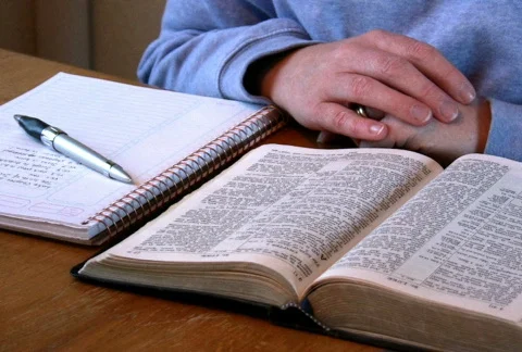 Bible Study - Taking Notes Video stock 71355