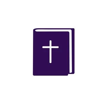 Bible vector illustration. Flat style holy book with cross symbol. Stock Illustration