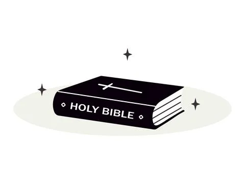 Bible vector illustration. Flat style holy book with cross symbol Stock Illustration