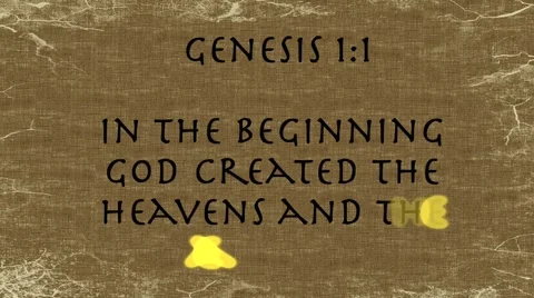 Bible Verse Genesis 1:1 Stock Footage 49064777