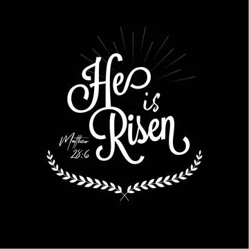 Bible verse He has risen, vector illustration 스톡 일러스트