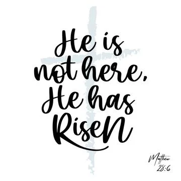 Bible verse He has risen, vector illustration 스톡 일러스트