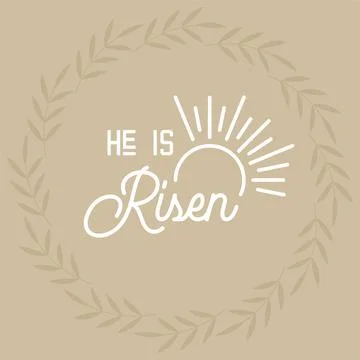 Bible verse He has risen, vector illustration 스톡 일러스트