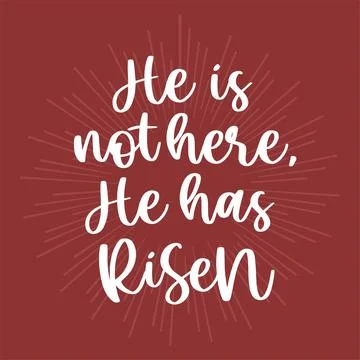 Bible verse He has risen, vector illustration Illustrazione stock