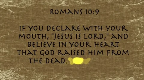 Bible Verse Romans 10:9 Stock Footage 49064784