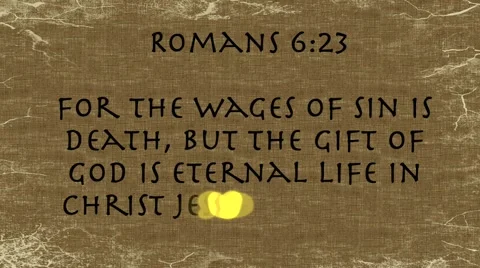 Bible Verse Romans 6:23 Stock Footage 49064786