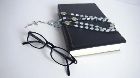 Bible on White Background Foto stock