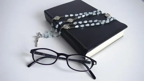 Bible on White Background 스톡 사진
