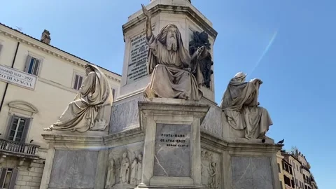 Biblical Column of the Immaculate Conception with the statue of Ezekiel Stock Footage 220958304