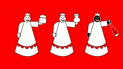Biblical Magi - three kings - simple characters on red background Stock-Footage 54316425