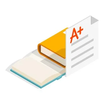 Bibliography icon, isometric style Stock Illustration