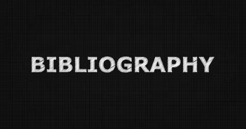 BIBLIOGRAPHY text on board Stock Illustration