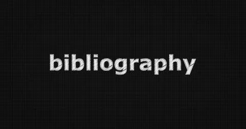 BIBLIOGRAPHY text on board Stock Illustration