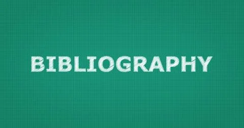 BIBLIOGRAPHY text on board Stock Illustration