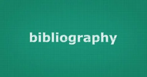 BIBLIOGRAPHY text on board Stock Illustration