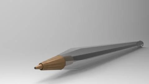 Bic, Transparent plastic ball pen on white background, 3d illustration render Illustrazione stock