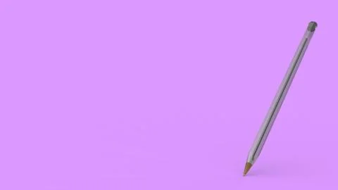 Bic, Transparent plastic ball pen on violet background, 3d illustration rende Stock Illustration