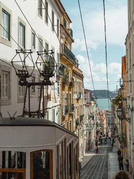 Bica funicular in Lisbon Stock Photos