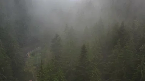 Bicaz pass mountain road high up in the Carpathian Mountains Video stock 224282826