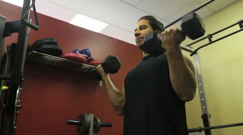 Bicep Curls 2 Shots Stock Footage 947690