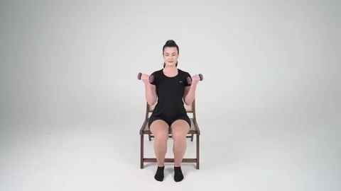 Bicep curls with dumbbell Stock Footage 314195037