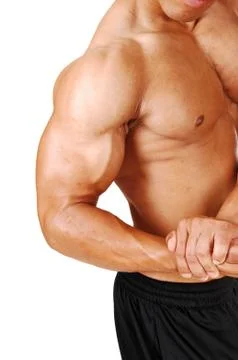 Biceps and chest. Stock Photos