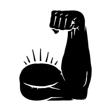 Biceps Flex Arm Vector Icon Stock Illustration