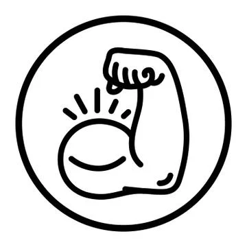 Biceps Flex Arm Vector Icon Stock Illustration