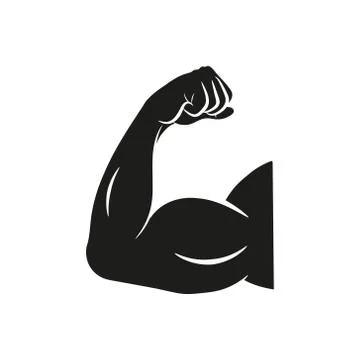 Biceps flex arm vector icon, muscular bodybuilder pose. Isolated. Stock Illustration