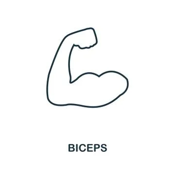 Biceps outline icon. Simple element illustration. Biceps icon in outline style Stock Illustration