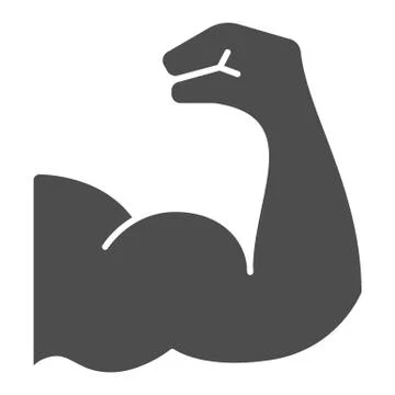 Biceps solid icon, gym workout concept, bicep sign on white background 스톡 일러스트