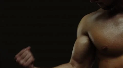 Biceps work. Loop Stock Footage 53149842