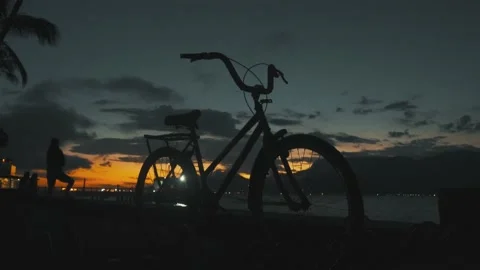 Bicicle and sunset Stock Footage 150506385