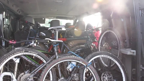 Bicicles on a van Stock Footage 94551954