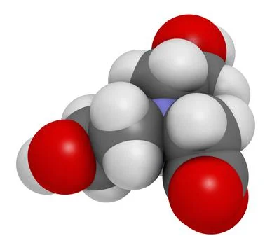 Bicine buffering agent molecule. 3D rendering. Stock Illustration