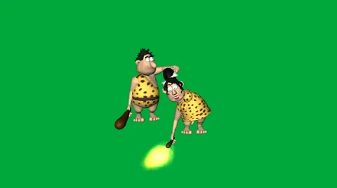 Bickering "Cave Man" Couple:  Looping Video stock 58322272